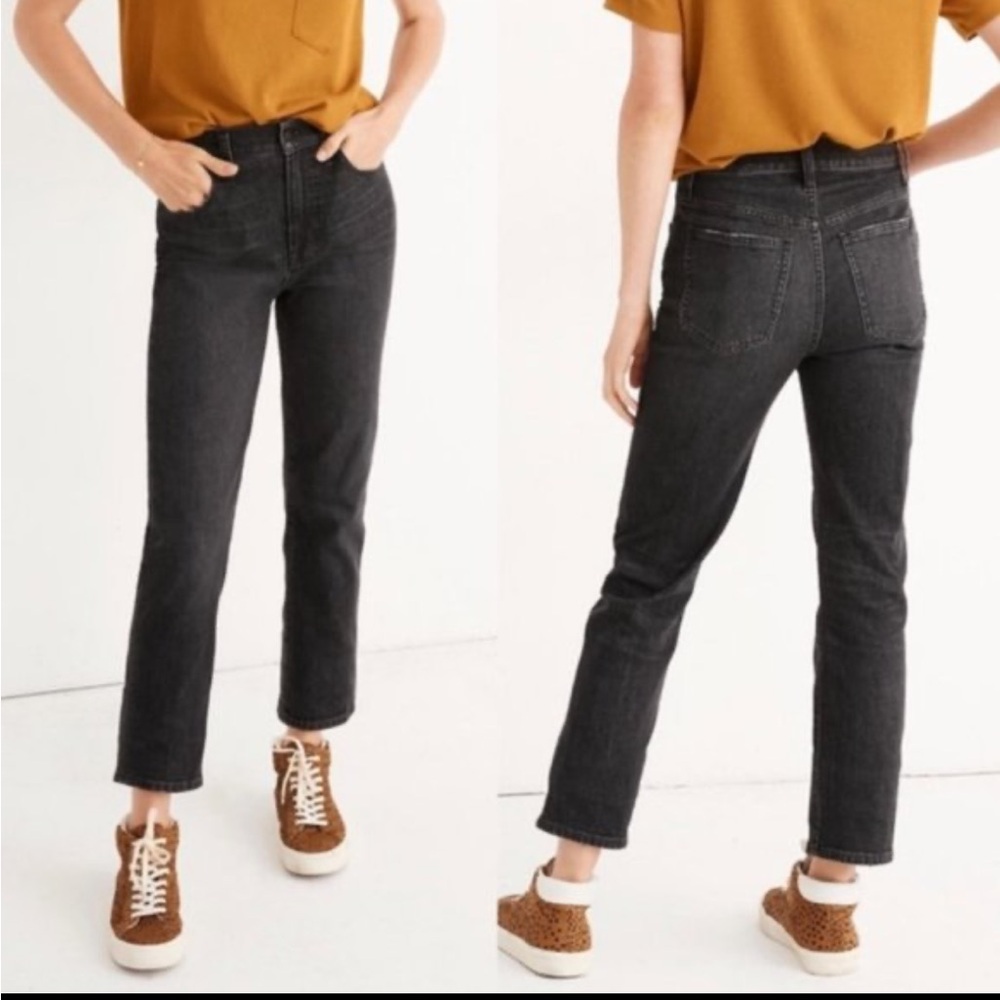 Madewell The Perfect Vintage Crop Jean in Gray Black Wash
